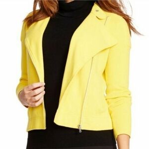 Lauren by Ralph Lauren Yellow Moto Jacket, Size XL